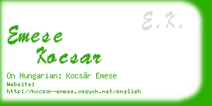 emese kocsar business card